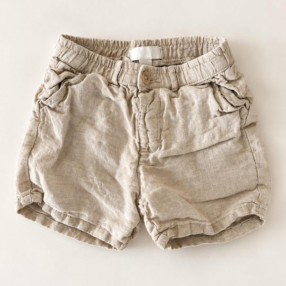 Zara Kids Beige Linen-Look Shorts | 3 Years / 98 cm